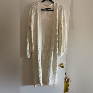 Karen Millen Winter White Knitted Long Cardigan